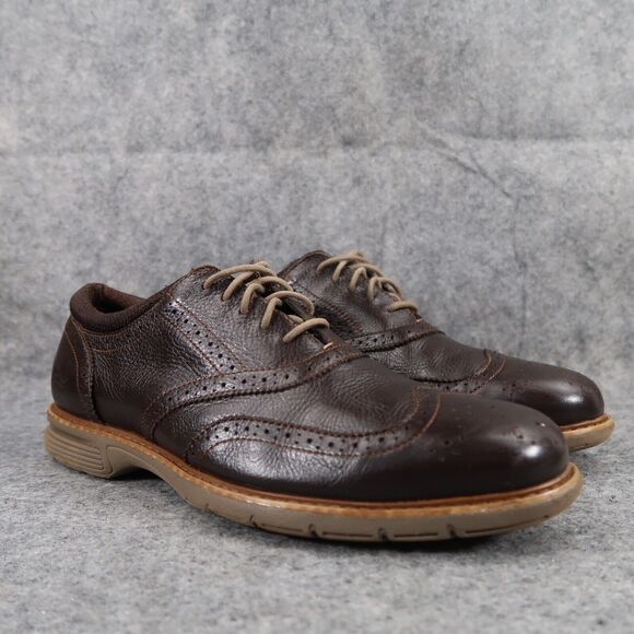 Bass Shoes Mens 10.5 Oxford Wingtip Classic Dress Propel Comfort Brown Leather - Picture 1 of 13